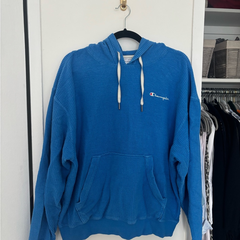 Champion Corduroy Blue Hoodie